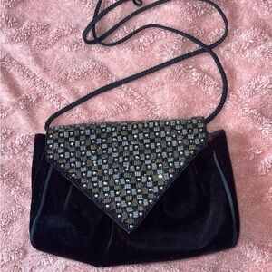 Elegant Black Beaded Women's Bag